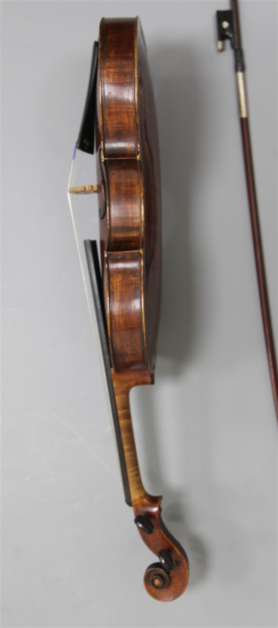 A late 18th century violin by Ludwig Bausch, c.1780 overall length 23in. back 14.5in.